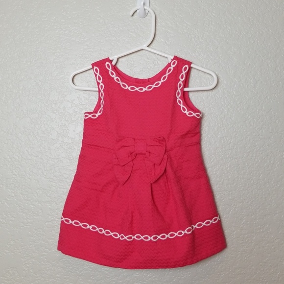 Janie & Jack Pink Dress w/ Bow - Picture 1 of 3